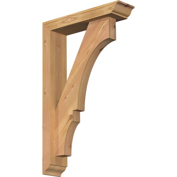 Ekena Millwork Balboa Traditional Smooth Bracket w/ Offset Brace, Western Red Cedar, 3 1/2"W x 14"D x 22"H BKT0402X14X22BOA01SWR - main